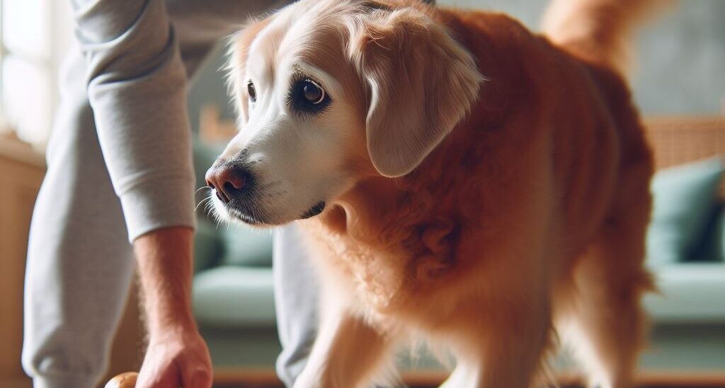 Senior dog engaging in activities that promote healthy hips and joints - Golden Years Paws