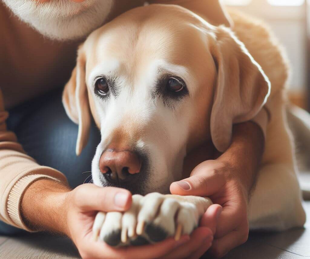 Senior Dog and his owner - Golden Years Paws